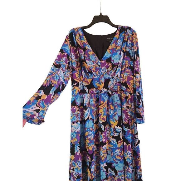 Donna Morgan for Maggy Floral NWT long sleeve maxi dress size 16 - Picture 2 of 12
